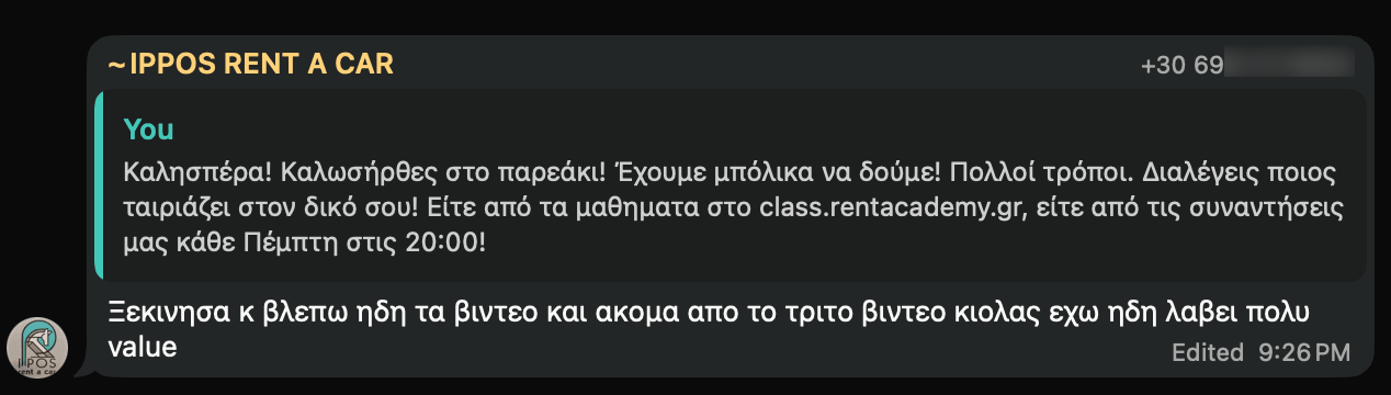IPPOS Rent a Car για τη Localle: "Ξεκινησα κ βλεπω ηδη τα βιντεο και ακομα απο το τριτο βιντεο κιολας εχω ηδη λαβει πολυ value"