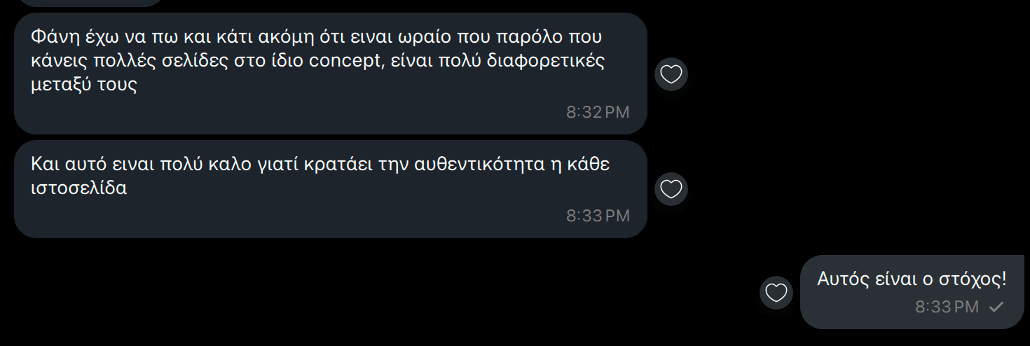 RentAcademy για τη Localle: "Φάνη έχω να πω και κάτι ακόμη ότι ειναι ωραίο που παρόλο που κάνεις πολλές σελίδες στο ίδιο concept, είναι πολύ διαφορετικές μεταξύ τους. Και αυτό ειναι πολύ καλο γιατί κρατάει την αυθεντικότητα η κάθε ιστοσελίδα"